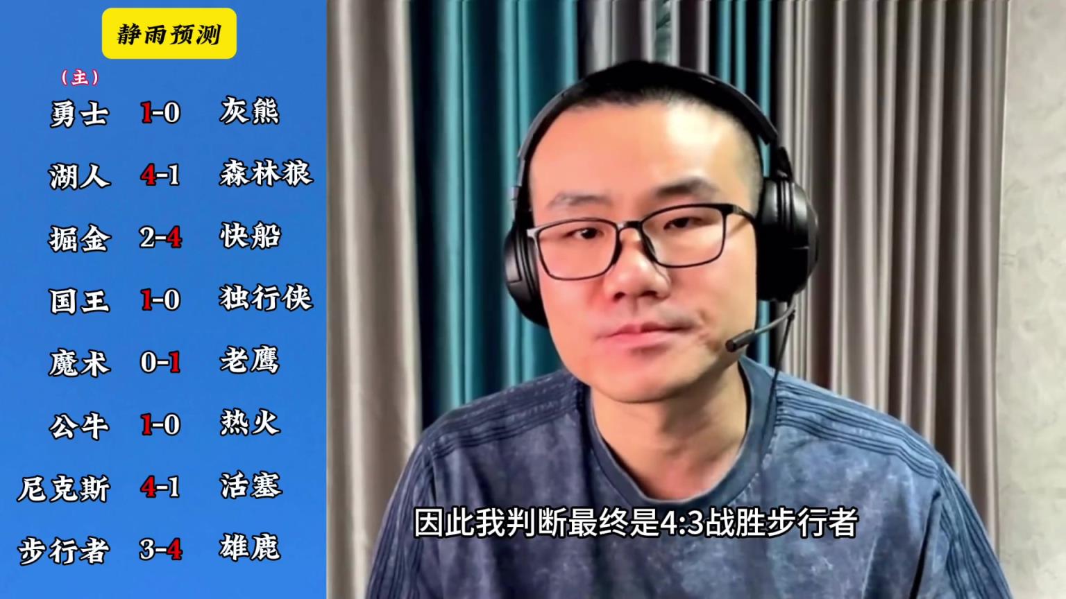 你同意嗎？靜雨對(duì)東西部季后賽球隊(duì)的預(yù)測：勇贏熊 湖船尼鹿晉級(jí)